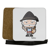 Da Oid Sinzer Griller Korkuntersetzer 5er Set 95 x 95 mm Weiss Karkopf Front